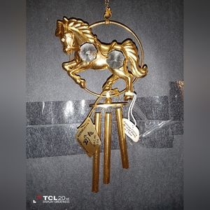 24kt gp & Austrian Crystal horse wind chime